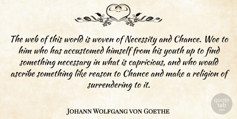 Johann Wolfgang von Goethe Quote About Atheism, Woven, World: The Web Of This World...