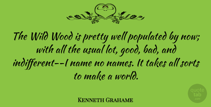 Kenneth Grahame Quote About Names, Woods, Usual: The Wild Wood Is Pretty...