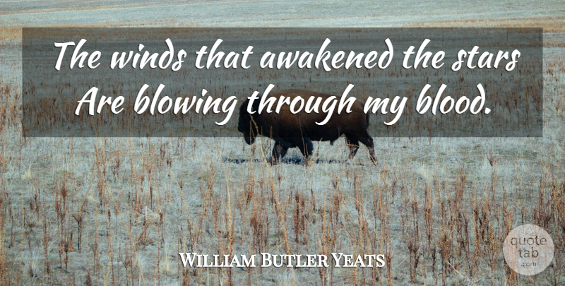 William Butler Yeats Quote About Life, Stars, Blood: The Winds That Awakened The...