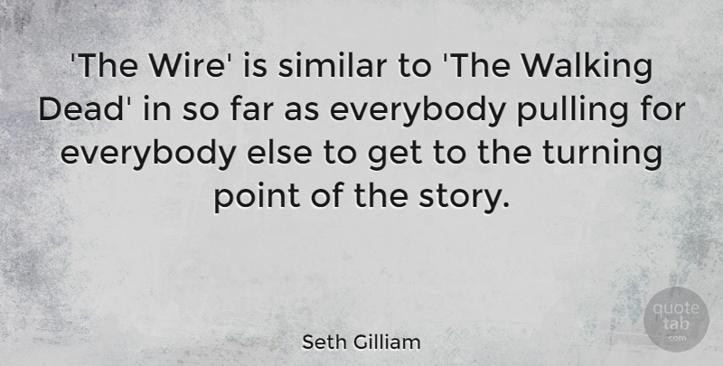 Seth Gilliam Quote About Everybody, Far, Pulling, Similar, Turning: The Wire Is Similar To...