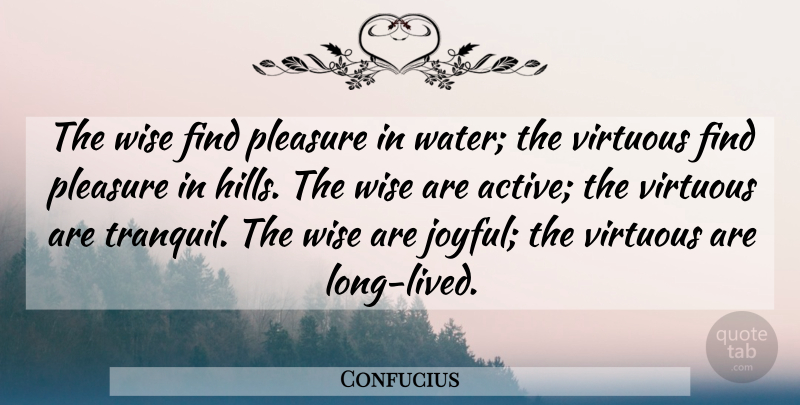 Confucius Quote About Happiness, Wise, Water: The Wise Find Pleasure In...