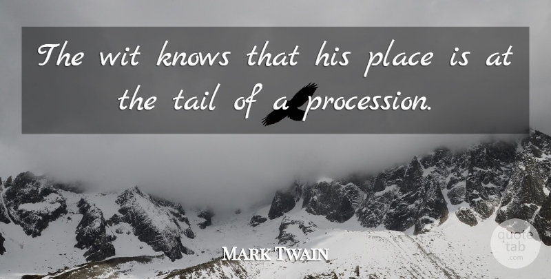 Mark Twain Quote About Inspiration, Tails, Wit: The Wit Knows That His...