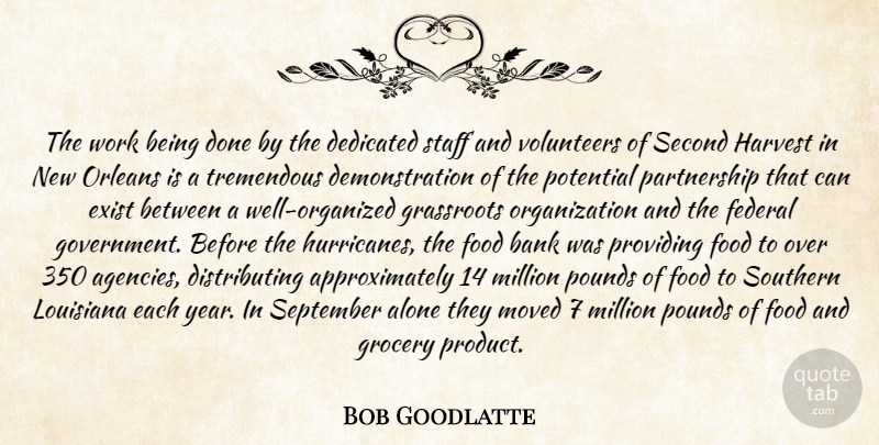 Bob Goodlatte Quote About Alone, Bank, Dedicated, Exist, Federal: The Work Being Done By...