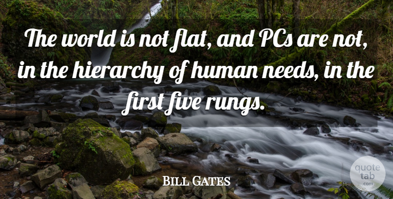 Bill Gates Quote About Needs, World, Hierarchy: The World Is Not Flat...