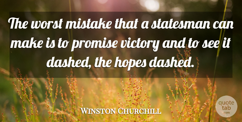 Winston Churchill Quote About Mistake, Promise, Victory: The Worst Mistake That A...
