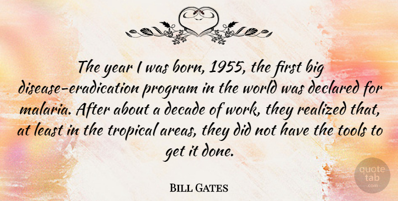 Bill Gates Quote About Years, Tools, Done: The Year I Was Born...