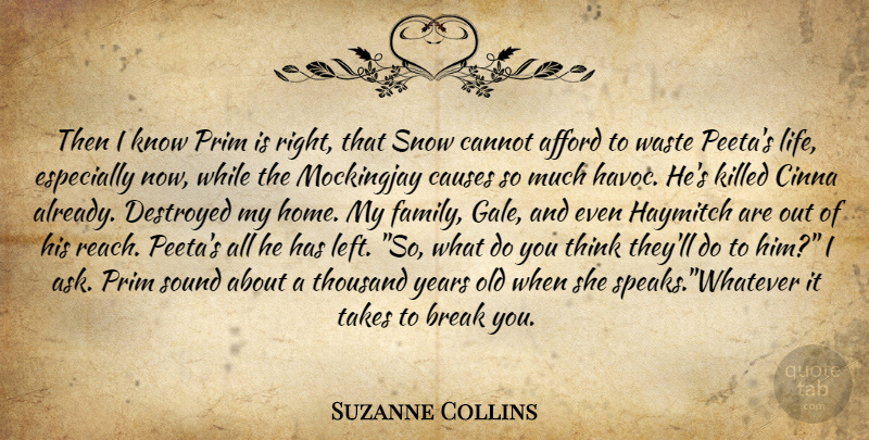 Suzanne Collins Quote About Home, Thinking, Years: Then I Know Prim Is...