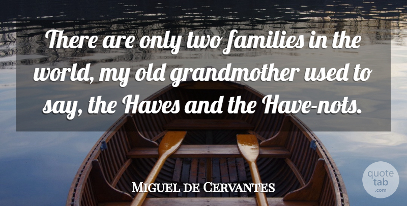 Miguel de Cervantes Quote About Grandmother, Two, Diversity: There Are Only Two Families...