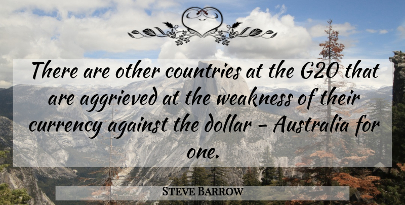 Steve Barrow Quote About Against, Australia, Countries, Currency, Dollar: There Are Other Countries At...
