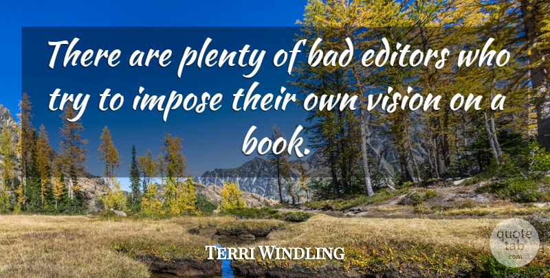 Terri Windling Quote About Book, Editors, Vision: There Are Plenty Of Bad...