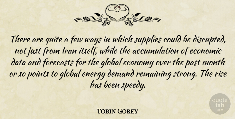 Tobin Gorey Quote About Data, Demand, Economic, Economy, Energy: There Are Quite A Few...
