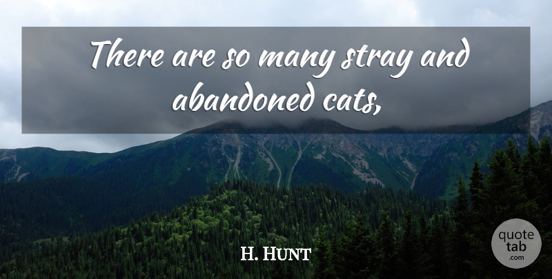 H. Hunt Quote About Abandoned, Stray: There Are So Many Stray...