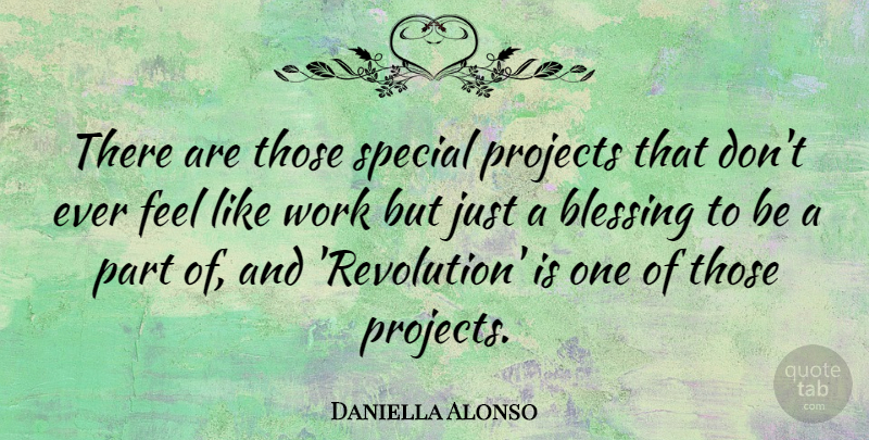 Daniella Alonso Quote About Blessing, Special, Revolution: There Are Those Special Projects...