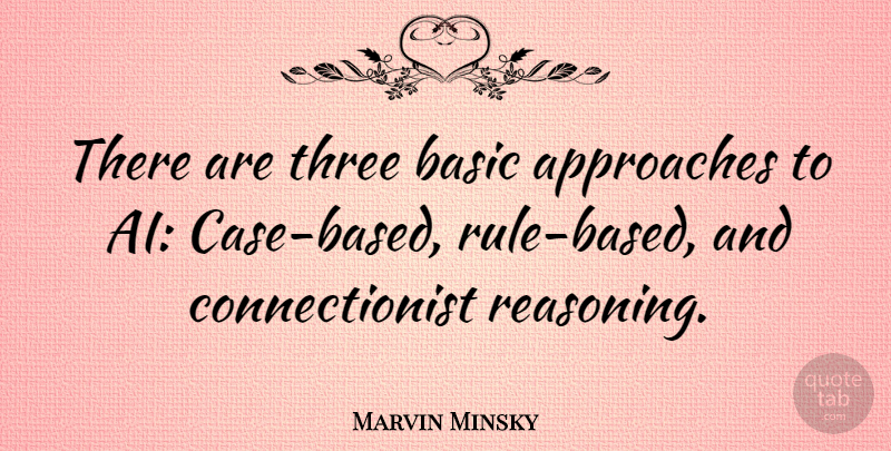Marvin Minsky Quote About Three, Cases, Approach: There Are Three Basic Approaches...