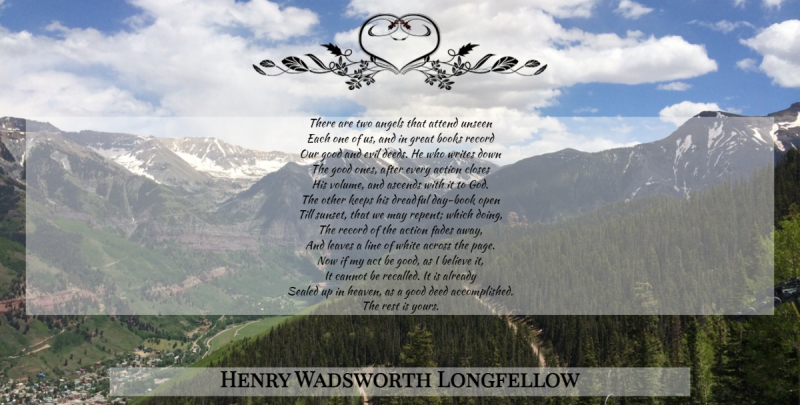 Henry Wadsworth Longfellow Quote About Believe, Book, Sunset: There Are Two Angels That...