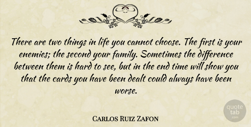 Carlos Ruiz Zafon Quote About Things In Life, Two, Differences: There Are Two Things In...