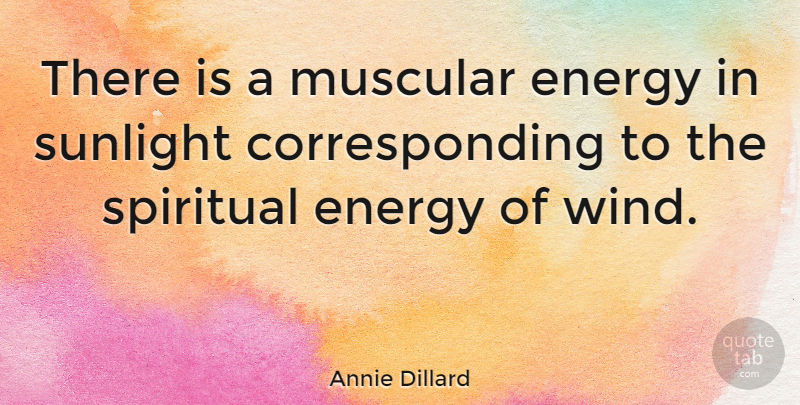 Annie Dillard Quote About Spiritual, Air, Wind: There Is A Muscular Energy...
