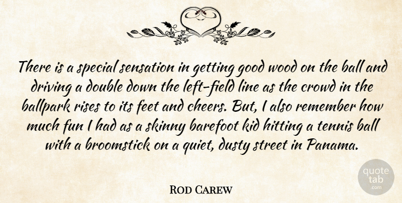 Rod Carew Quote About Fun, Cheer, Kids: There Is A Special Sensation...