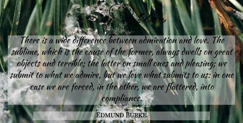 Edmund Burke Quote About Differences, Sublime, Causes: There Is A Wide Difference...