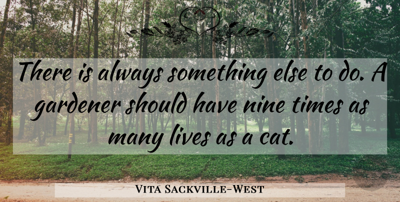 Vita Sackville-West Quote About Cat, Should Have, Gardening: There Is Always Something Else...