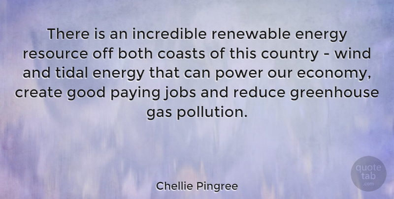Chellie Pingree Quote About Both, Coasts, Country, Create, Energy: There Is An Incredible Renewable...