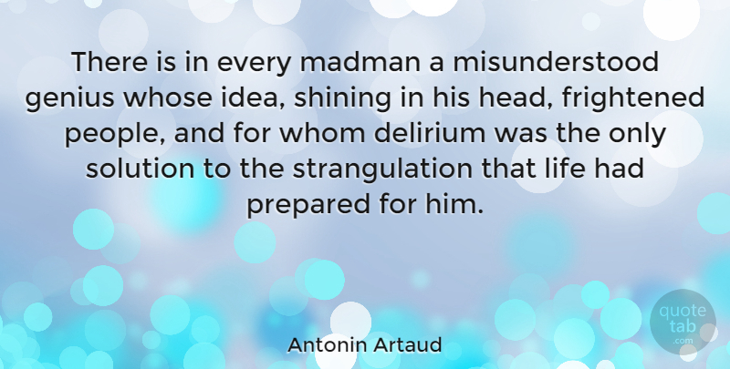 Antonin Artaud Quote About Depression, Ideas, Delirium Tremens: There Is In Every Madman...