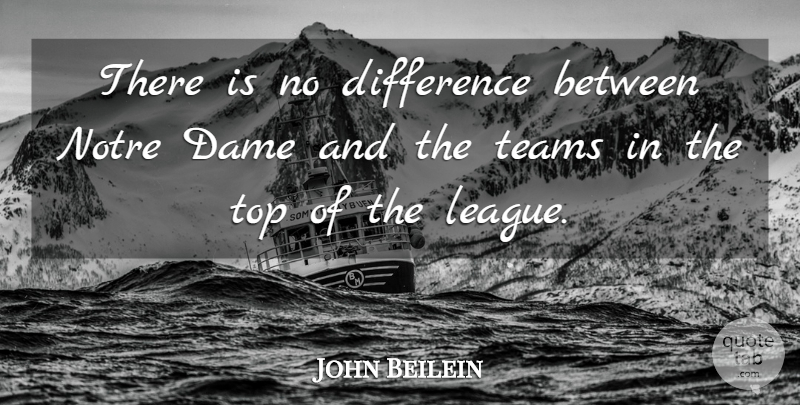John Beilein Quote About Dame, Difference, Teams, Top: There Is No Difference Between...