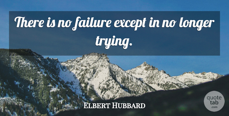 Elbert Hubbard Quote About Failure: There Is No Failure Except...