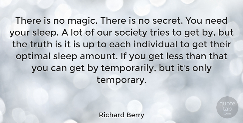 Richard Berry Quote About American Musician, Individual, Less, Optimal, Society: There Is No Magic There...