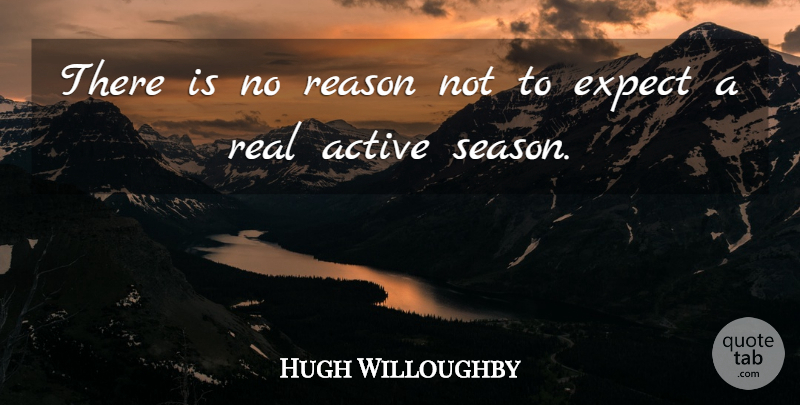 Hugh Willoughby Quote About Active, Expect, Reason: There Is No Reason Not...