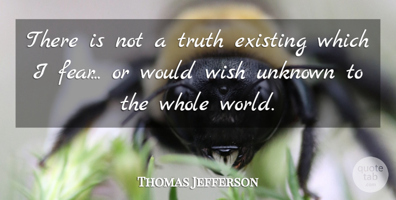 Thomas Jefferson Quote About Truth, Honesty, Fear: There Is Not A Truth...