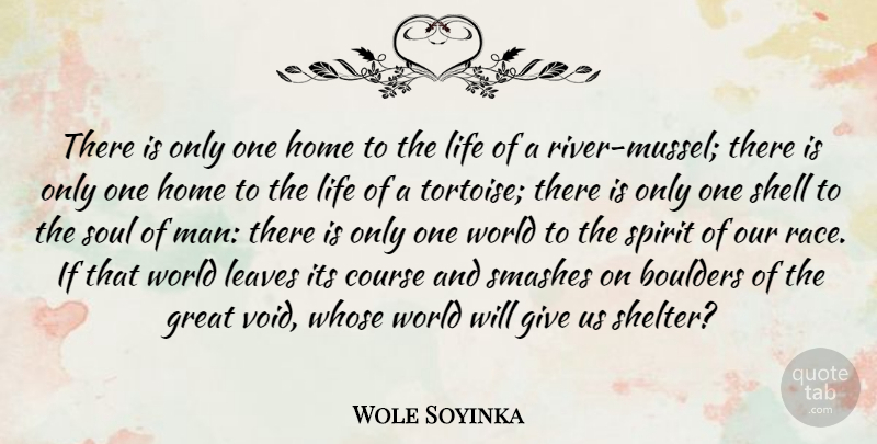 Wole Soyinka Quote About Home, Men, Race: There Is Only One Home...