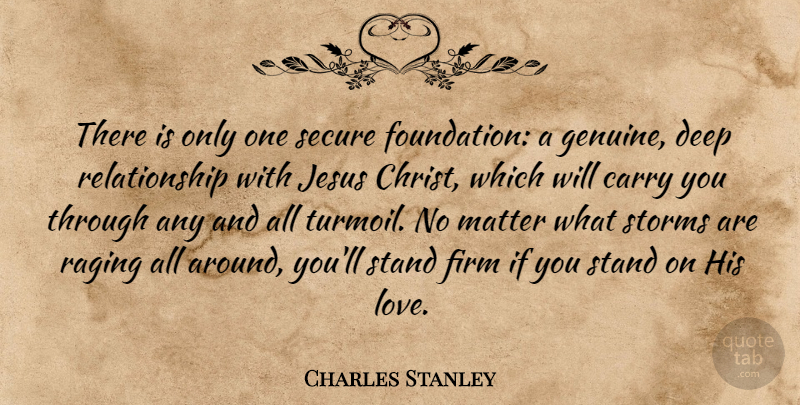 Charles Stanley Quote About Jesus, Easter, Storm: There Is Only One Secure...