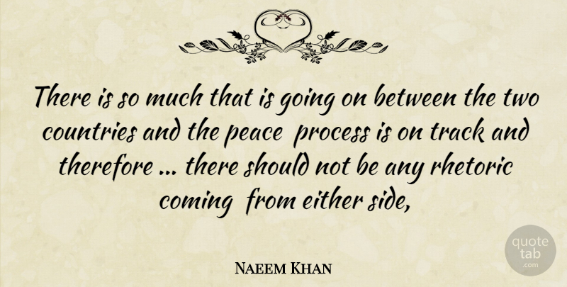 Naeem Khan Quote About Coming, Countries, Either, Peace, Process: There Is So Much That...
