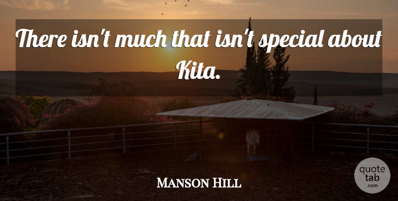 Manson Hill Quote About Special: There Isnt Much That Isnt...