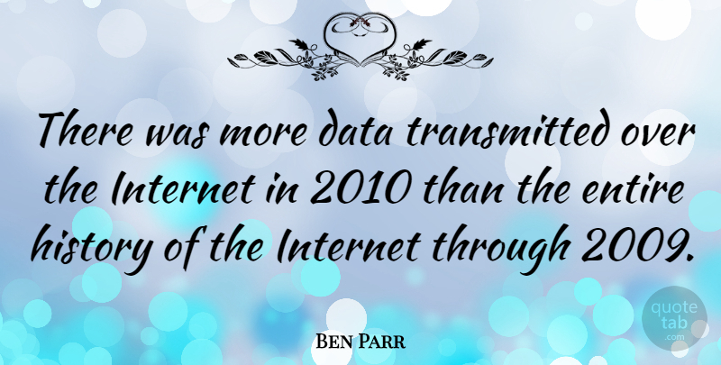 Ben Parr Quote About Data, Internet: There Was More Data Transmitted...