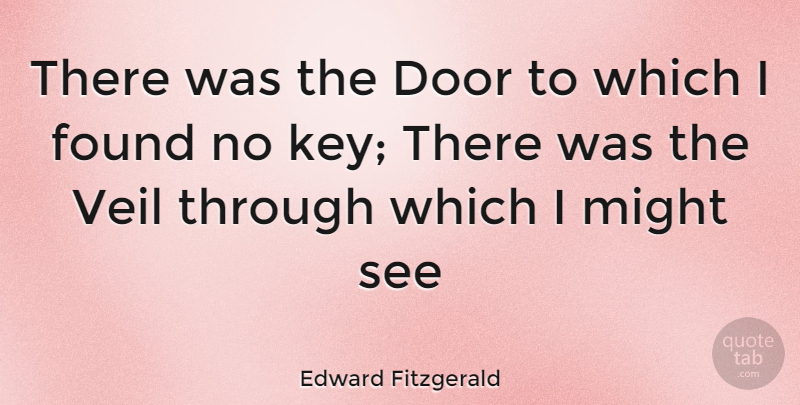 Edward Fitzgerald Quote About Door, Found, Might, Veil: There Was The Door To...