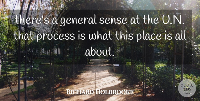 Richard Holbrooke Quote About General, Process: Theres A General Sense At...