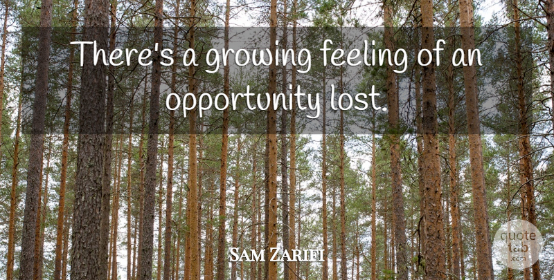 Sam Zarifi Quote About Feeling, Growing, Opportunity: Theres A Growing Feeling Of...