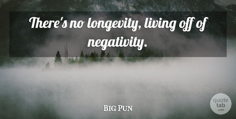 Big Pun Quote About Expression, Negativity, Longevity: Theres No Longevity Living Off...