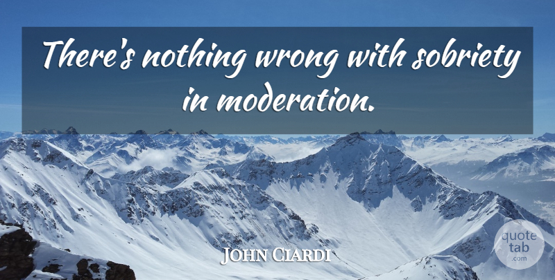 John Ciardi Quote About Drinking, Beer, Sobriety: Theres Nothing Wrong With Sobriety...