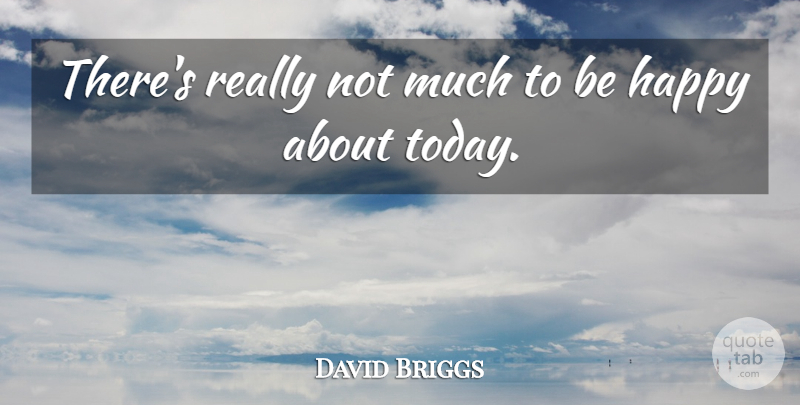 David Briggs Quote About Happy: Theres Really Not Much To...