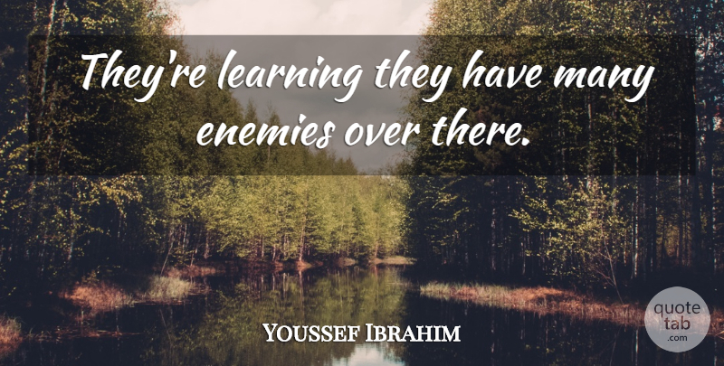 Youssef Ibrahim Quote About Enemies, Learning: Theyre Learning They Have Many...