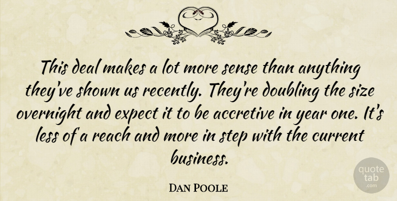 Dan Poole Quote About Current, Deal, Doubling, Expect, Less: This Deal Makes A Lot...