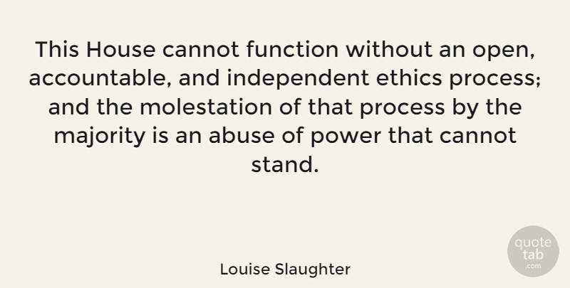 Louise Slaughter Quote About Independent, House, Abuse: This House Cannot Function Without...