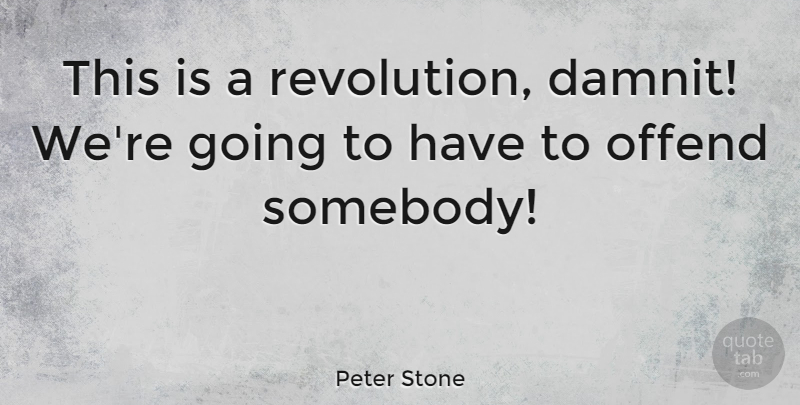 Peter Stone Quote About American Writer, Revolution: This Is A Revolution Damnit...