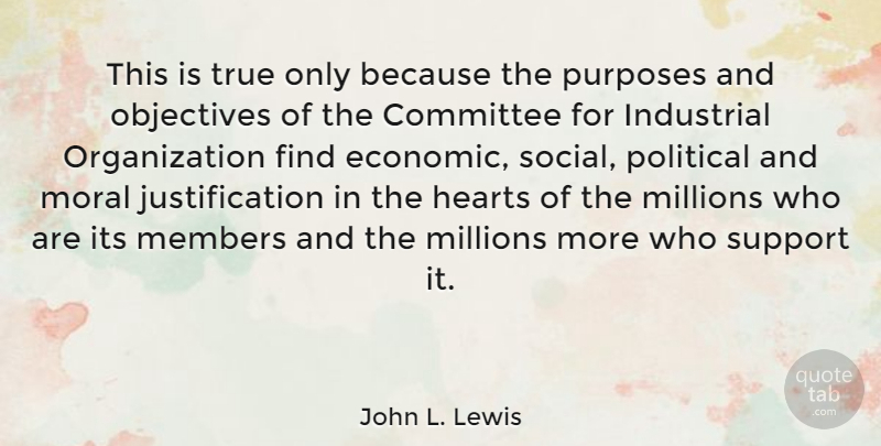 John L. Lewis Quote About Heart, Organization, Support: This Is True Only Because...