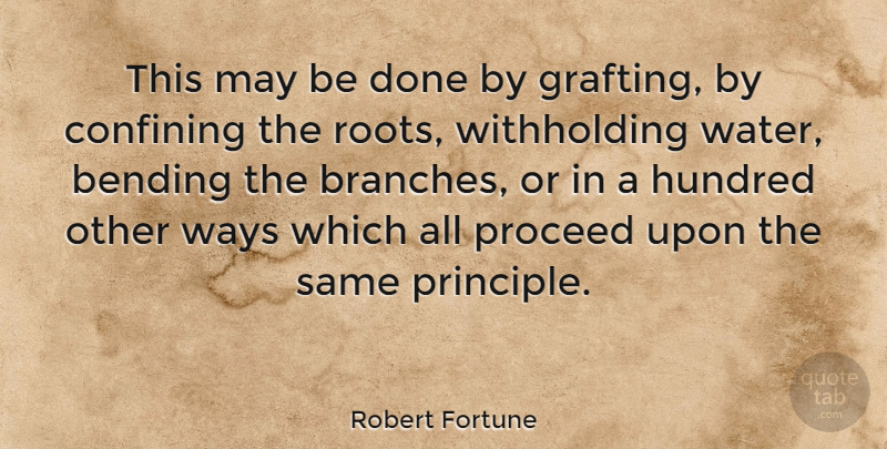Robert Fortune Quote About Confining, Hundred, Proceed, Ways: This May Be Done By...