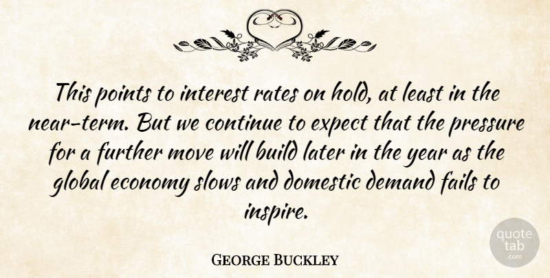 George Buckley Quote About Build, Continue, Demand, Domestic, Economy: This Points To Interest Rates...