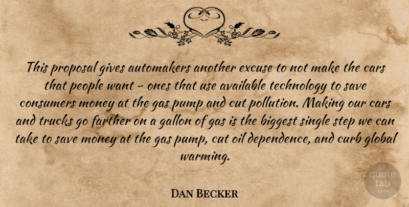Dan Becker Quote About Available, Biggest, Cars, Consumers, Curb: This Proposal Gives Automakers Another...